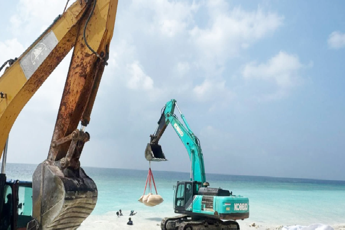 ވެލިދޫ ބިން ހިއްކުން؛ ޖިއޯބޭގް ޖެހުމުގެ 80 އިންސައްތަ މަސައްކަތް ނިމިއްޖެ